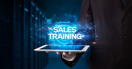 Person holding tablet, business conceptの写真素材