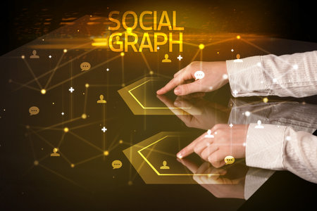 Navigating social networking with social iconsの写真素材