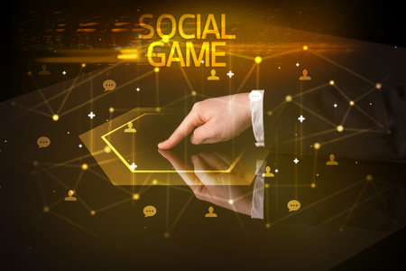 Navigating social networking with social iconsの写真素材