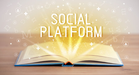 open book, social networking conceptの写真素材