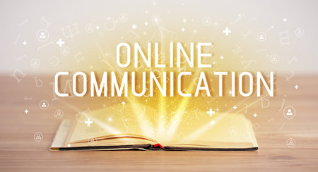 open book, social networking conceptの写真素材