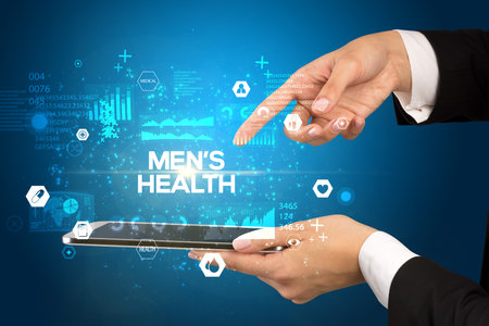 Close-up of a touchscreen with medical inscription concept conceptの写真素材