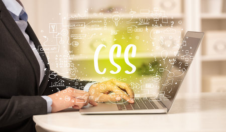 hand working on new modern computerの写真素材