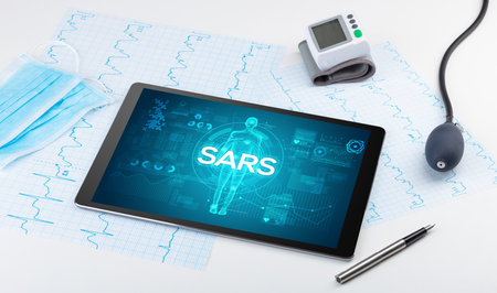 Tablet pc and doctor toolsの写真素材