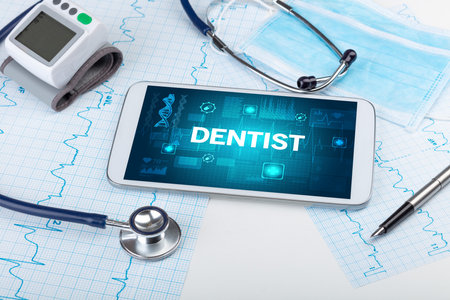 Tablet pc and medical stuffの写真素材