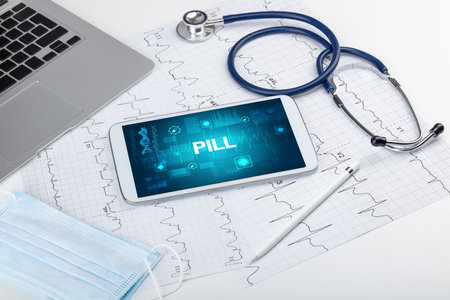 Tablet pc and medical stuffの写真素材