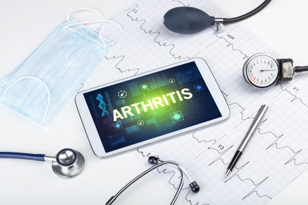 Tablet pc and medical stuffの写真素材