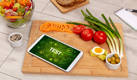 Healthy Tablet Pc compostion, immune system boost conceptの写真素材