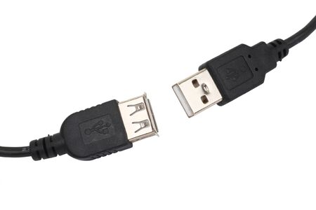 Cable USB connection. White background.