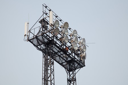 Stadium light and Cellular Antennasの写真素材