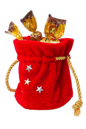 Sweet Christmas gifts on a white backgroundの写真素材