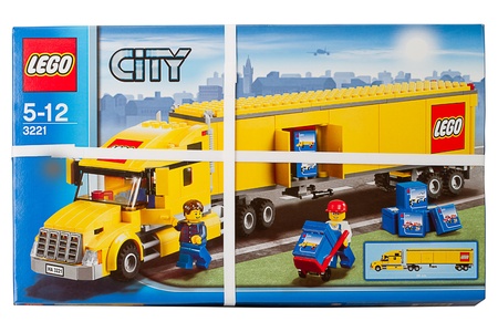 Tambov, Russia - November 21, 2011: Packed box a variety of Lego branded toy products for Children from the age of 5 to 12 years. Product Ñopular series of City. Made by the Lego Group.のeditorial素材