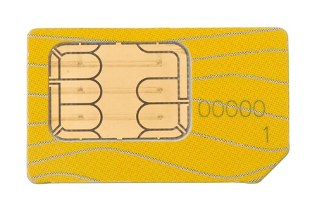 Old Sim-card mobile phone. Isolated on white backgroundの写真素材