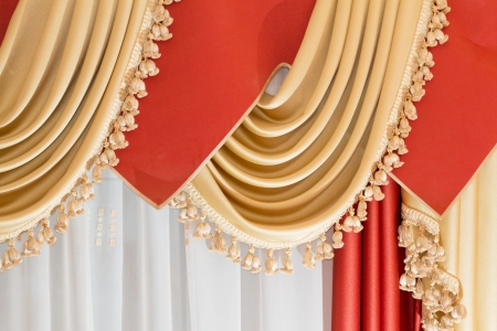 Part of luxurious window coverings of a home interiorの写真素材