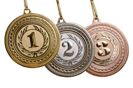 Set of medals. Isolated on white backgroundの写真素材