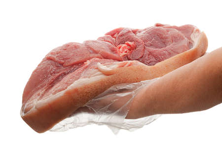 Fresh raw meat isolated on a white backgroundの写真素材