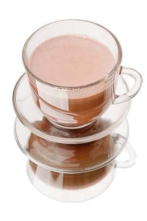 A cup of hot cocoa isolated on white backgroundの写真素材