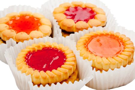 Cookies round isolated on white backgroundの写真素材