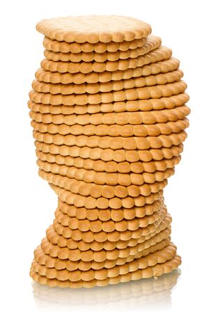 The pyramid of cookies isolated on white backgroundの写真素材
