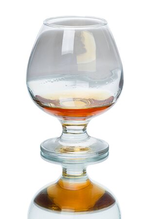 Cognac (brandy) glass isolated on white backgroundの写真素材