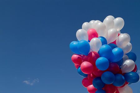 Balloons against the blue sky. Copy spaceの写真素材