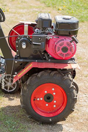The gasoline engine powerful cultivator for cultivationの写真素材