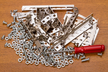 Small bolts, nuts and details of childrenの写真素材