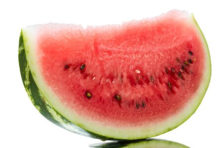 A large piece of watermelon isolated on white backgroundの写真素材