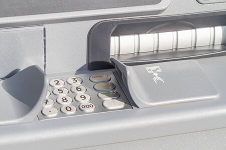 Input device street ATM on a sunny dayの写真素材