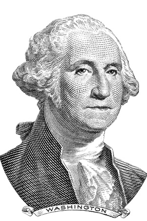 Gravure of George Washington in front of the old one dollar banknoteの写真素材