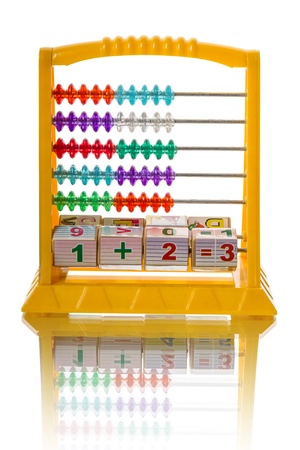 Children's abacus. isolated on white backgroundの写真素材