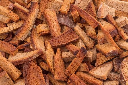 Background of salted crackers rye bread to beerの写真素材