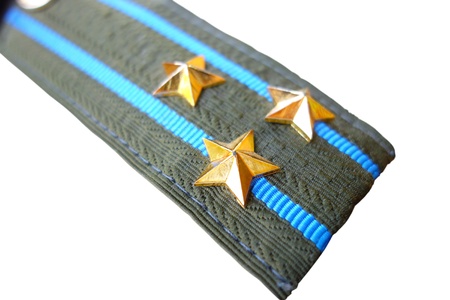 Shoulder straps of the Soviet army colonel Aviation  Isolated on white background