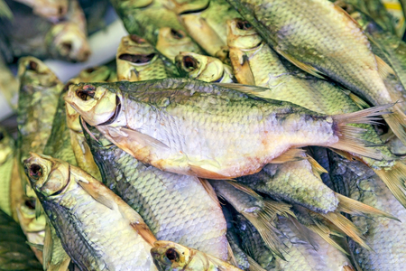 Background of dried fish  Nature fishの写真素材