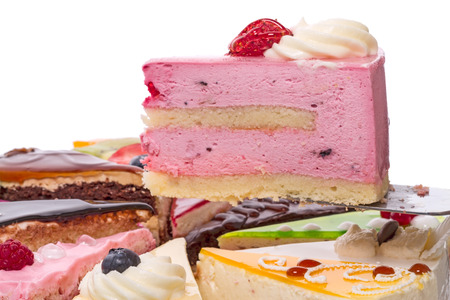 Piece of cake strawberry souffle  on the blade