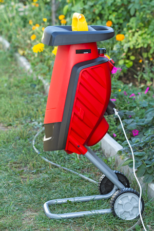 Garden electric chopper for the utilization of branches and leaves in everyday lifeの写真素材