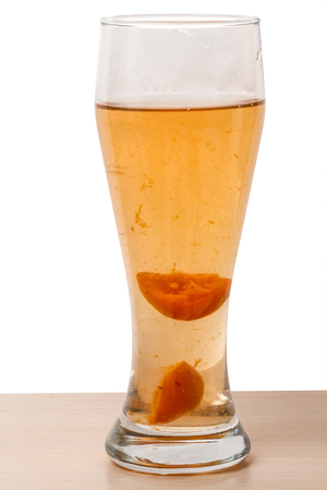 A large glass of cold apricot compoteの写真素材