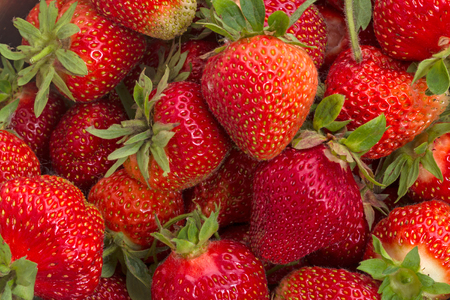 Large ripe strawberries. Natural backgroundの写真素材