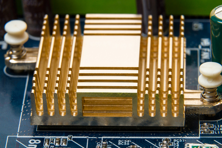 Radiator for exhaust heat chip on the motherboardの写真素材