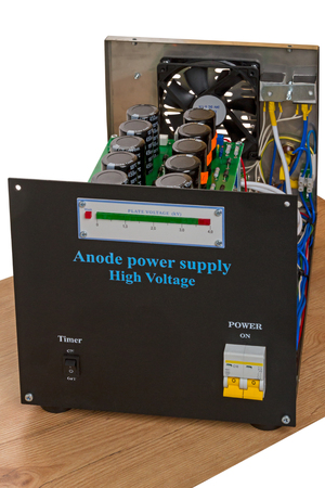 Anode power supply High Voltage of the shortwave power amplifierの写真素材
