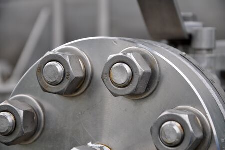 The flanged connection of pipelineの写真素材