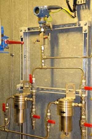 The pressure transmitter installed on process equipmentの写真素材