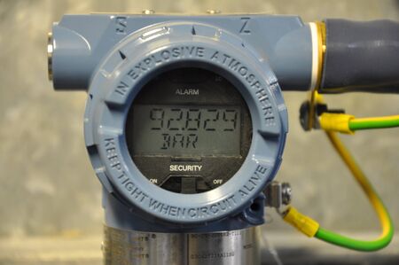 The pressure transmitter installed on process equipmentの写真素材