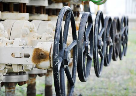 The oil line equipped with valveの写真素材