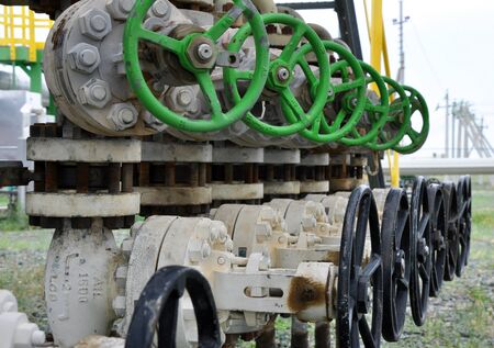 The oil line equipped with valveの写真素材