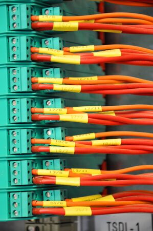 The wiring connections to the terminalの写真素材