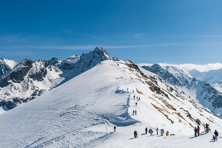 Winter view from Kasprowy Wierch in Tatra Mountains, Poland. の写真素材