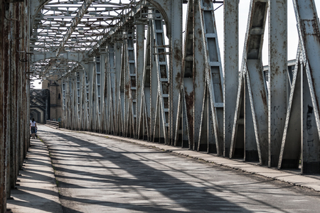 Old bridge on the river Vistula in Tczew, Polandの写真素材