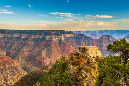 Sunset over the Grand Canyon, North Rim. The Grand Canyon is a river valley in the Colorado Plateau. Arizona, USA.の写真素材