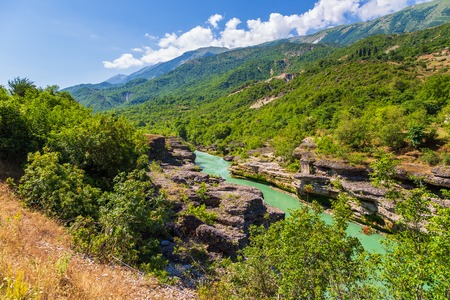 View of the canyon Viosa river, south Albania.の写真素材